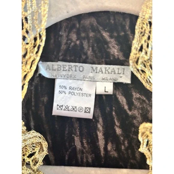 Alberto Malaki Renaissance Blouse Shirt Top Lace Women's size L Long Sleeve - Picture 2 of 8